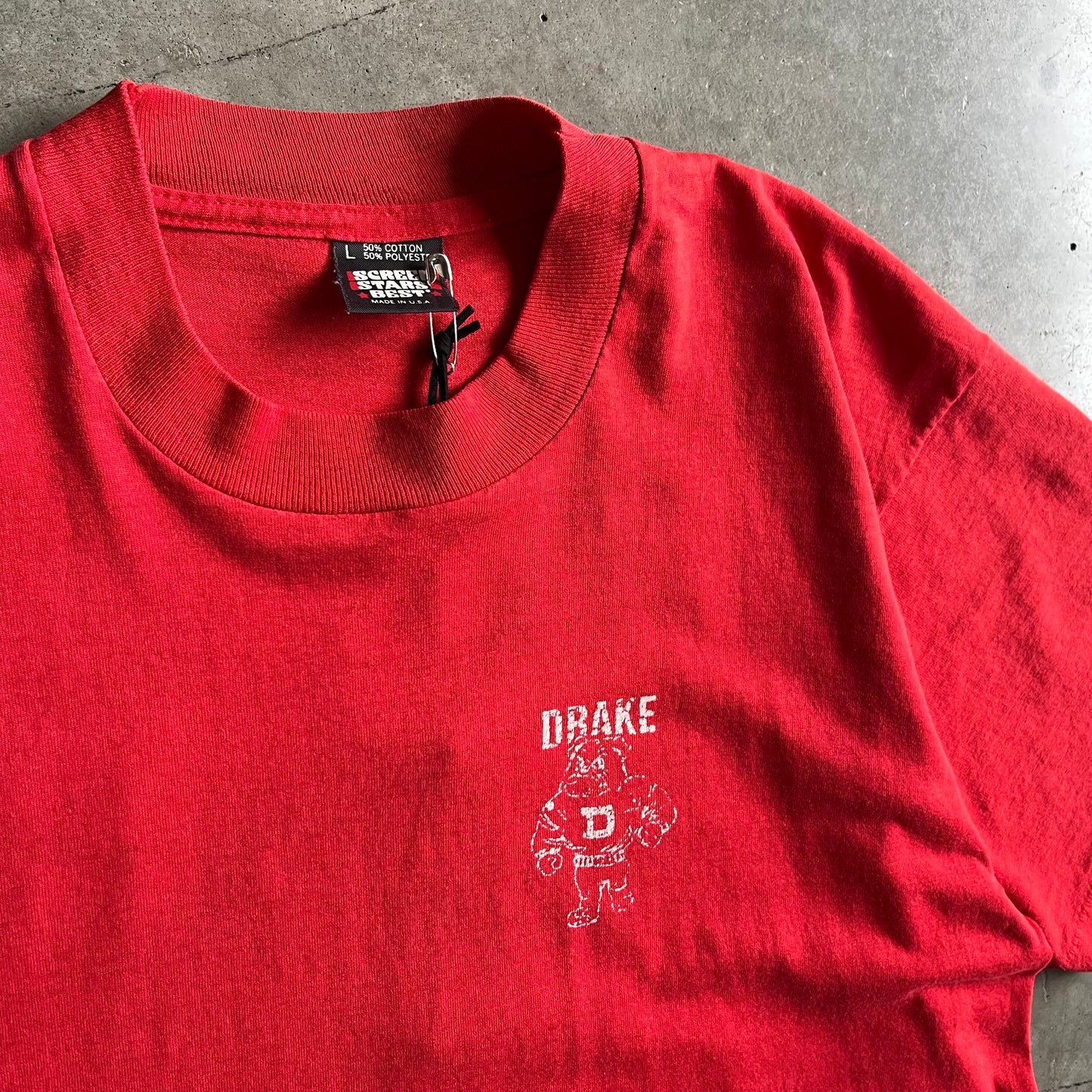 Vintage Drake University Bulldogs State Track Red Tee