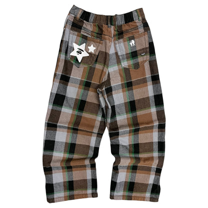 Aape By A Bathing Ape Womans Plaid Graphic Pocket Trousers