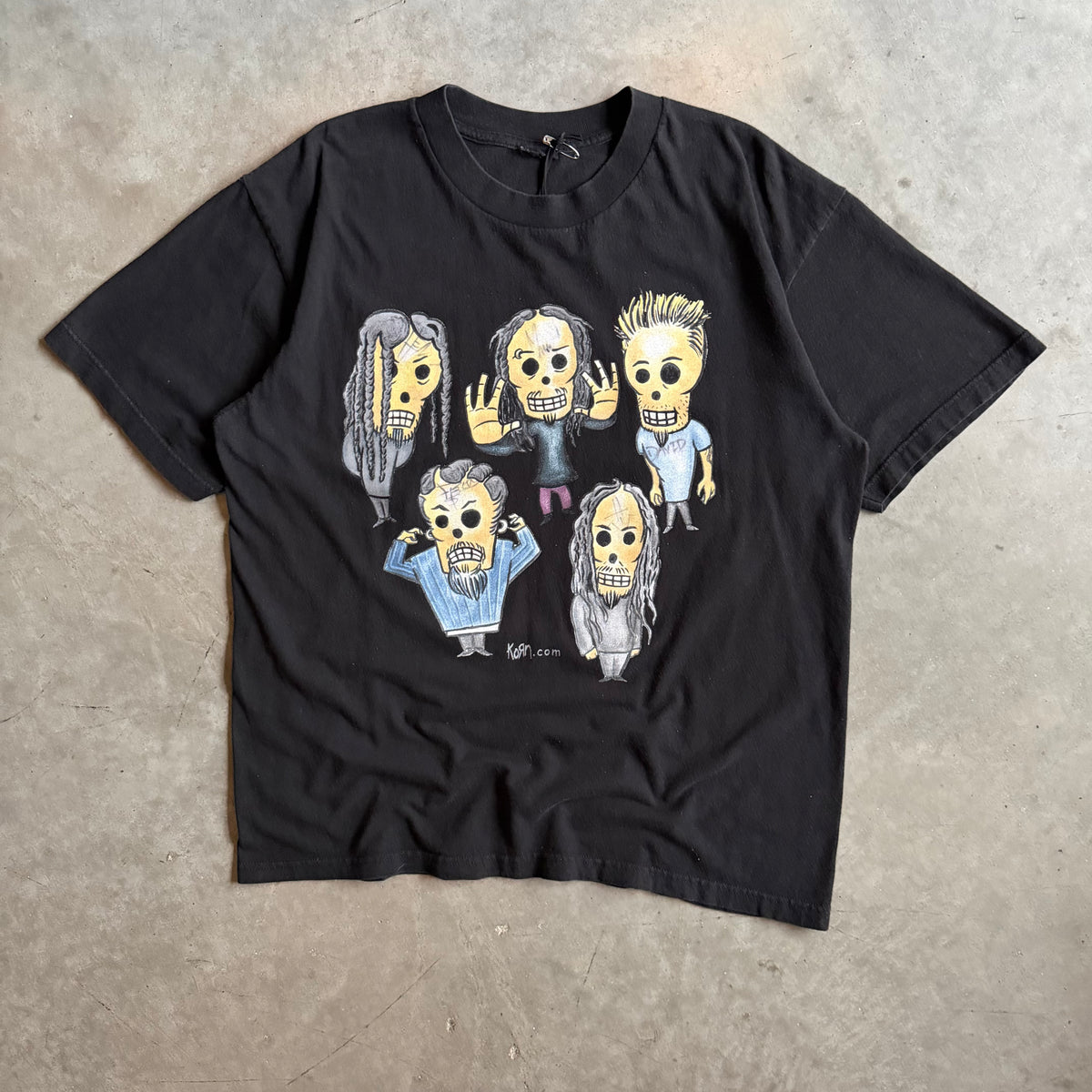 Vintage Korn Dia De Los Korn Skeleton Figure Signed T Shirt