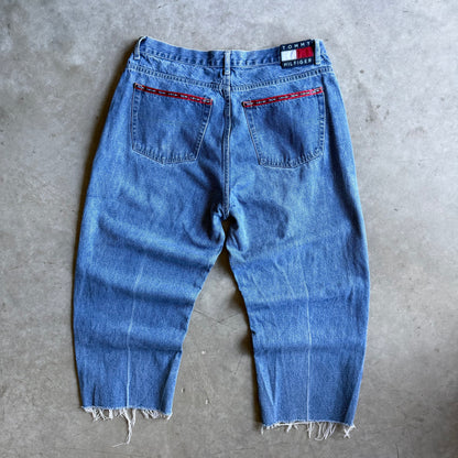 Y2K Tommy Hilfiger Baggy Logo Pocket Chopped Capris