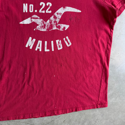 Y2K Hollister Malibu Maroon Spell-Out Tee