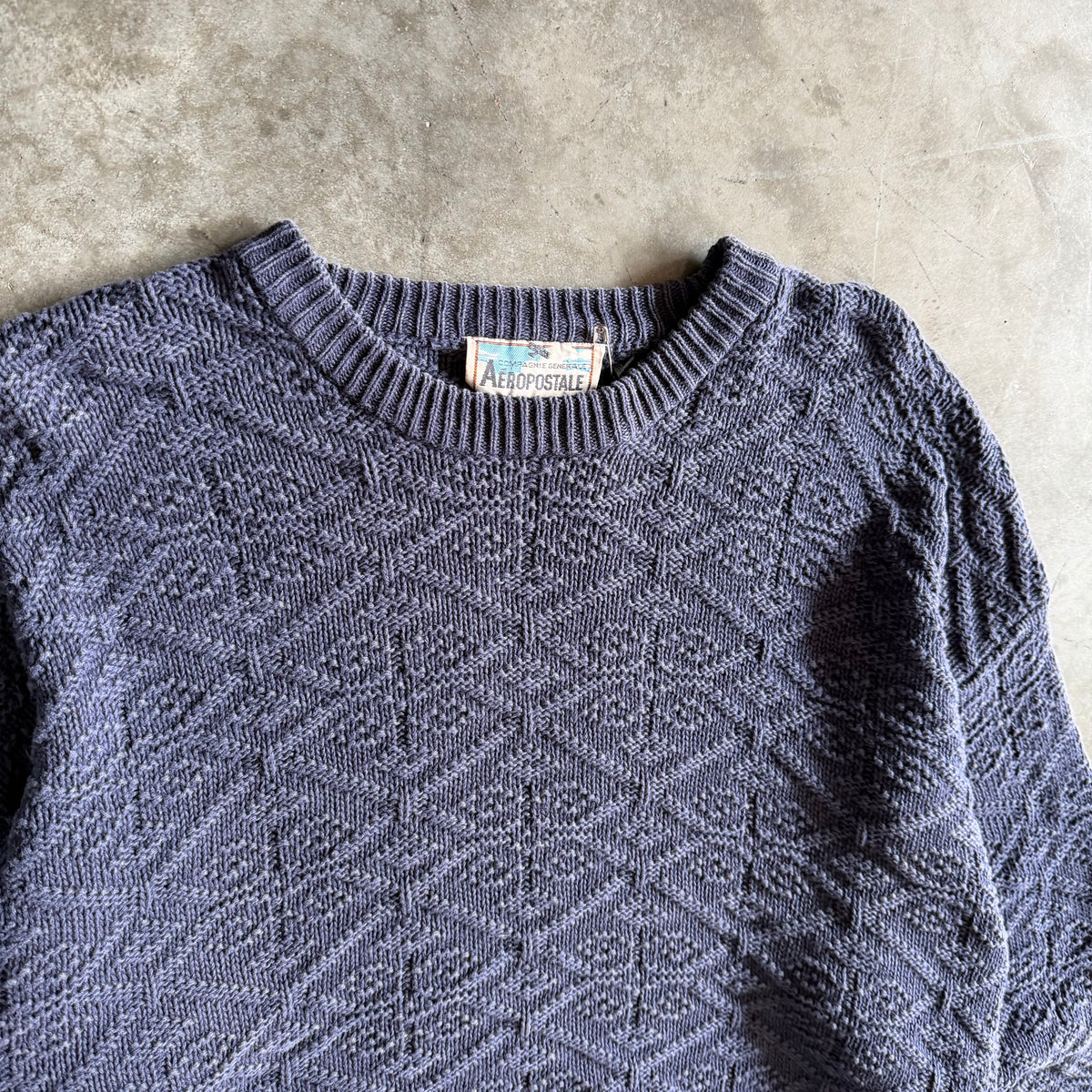 Vintage Aeropostale Diamond Knit Navy Sweater