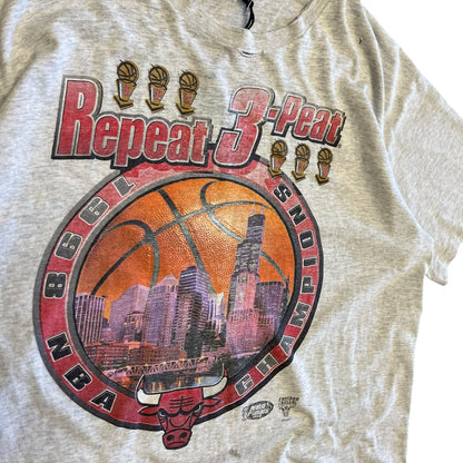 Vintage Chicago Bulls Repeat 3-Peat Distressed Tee