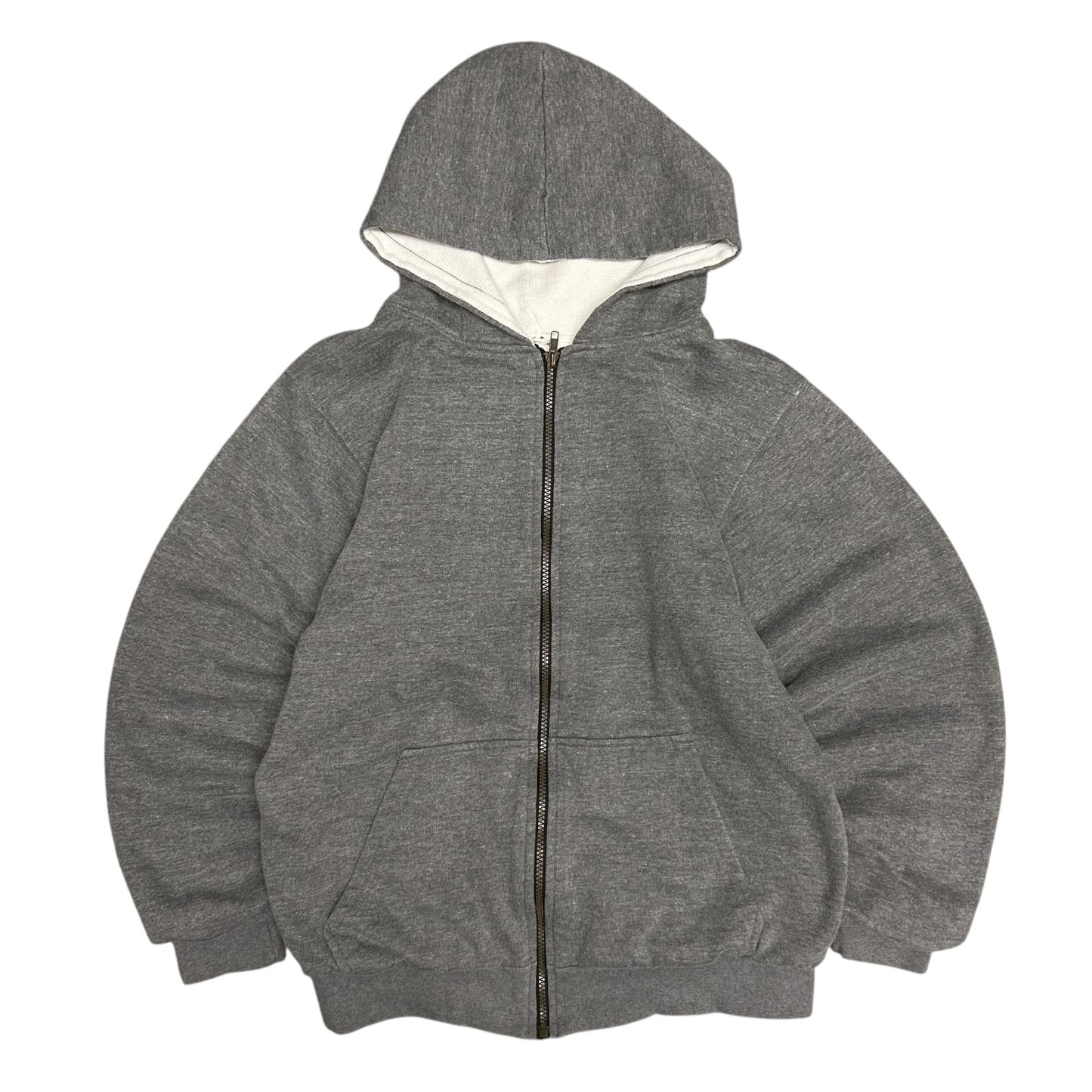 Vintage Grey Thermal Lined Zip Up Hoodie