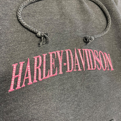 Women’s Harley Davidson Grey And Pink Bling Hoodie