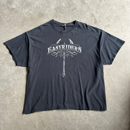 Y2K Easyriders Battle Axe Skull Graphic Pocket T Shirt