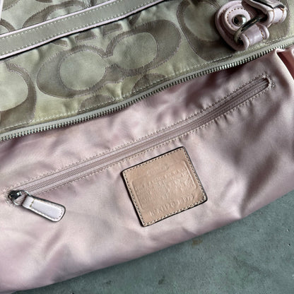 Coach Y2K Poppy Signature Pink Satin Tote Bag
