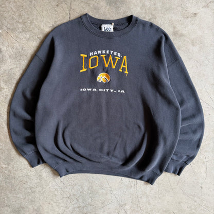 Vintage Lee Iowa Hawkeyes Spell-Out & Logo Spell-Out Sweatshirt
