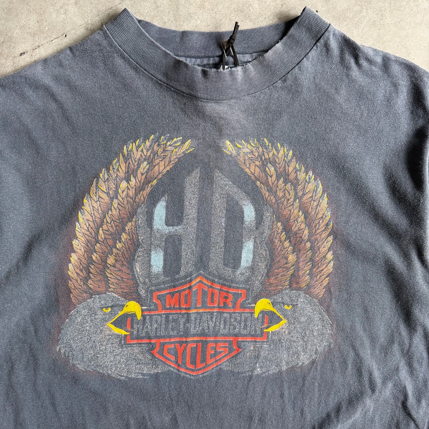 Vintage Harley Davidson Faded Eagles Emblem T Shirt