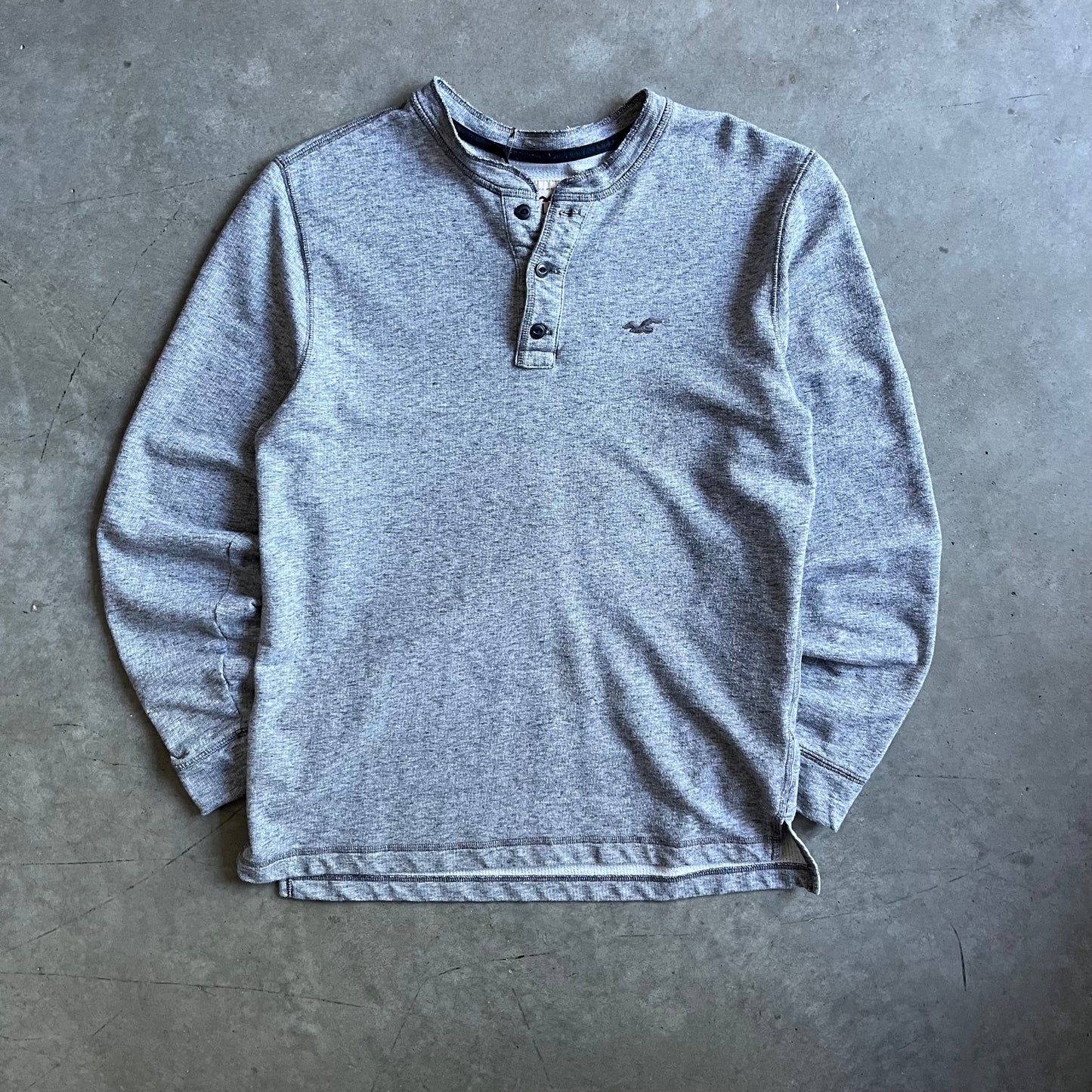 Y2K Hollister Heather Gray Quarter Button Up
