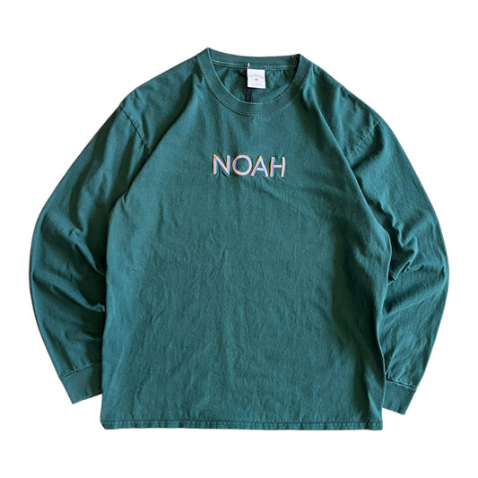 Noah Kelly Green Neon Embroidered Spell Out Longsleeve