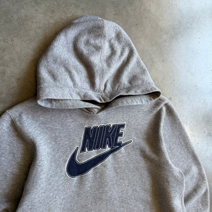 Vintage Nike Silver & Navy Embroidered Logo Hoodie