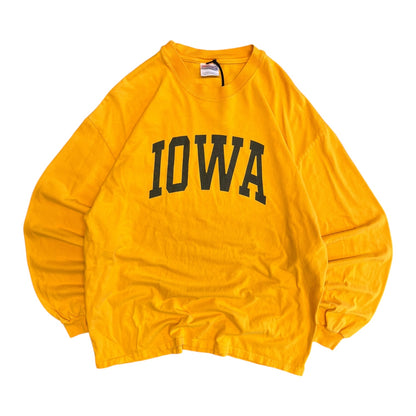 Vintage Iowa Yellow & Black Spell-Out L/S Tee