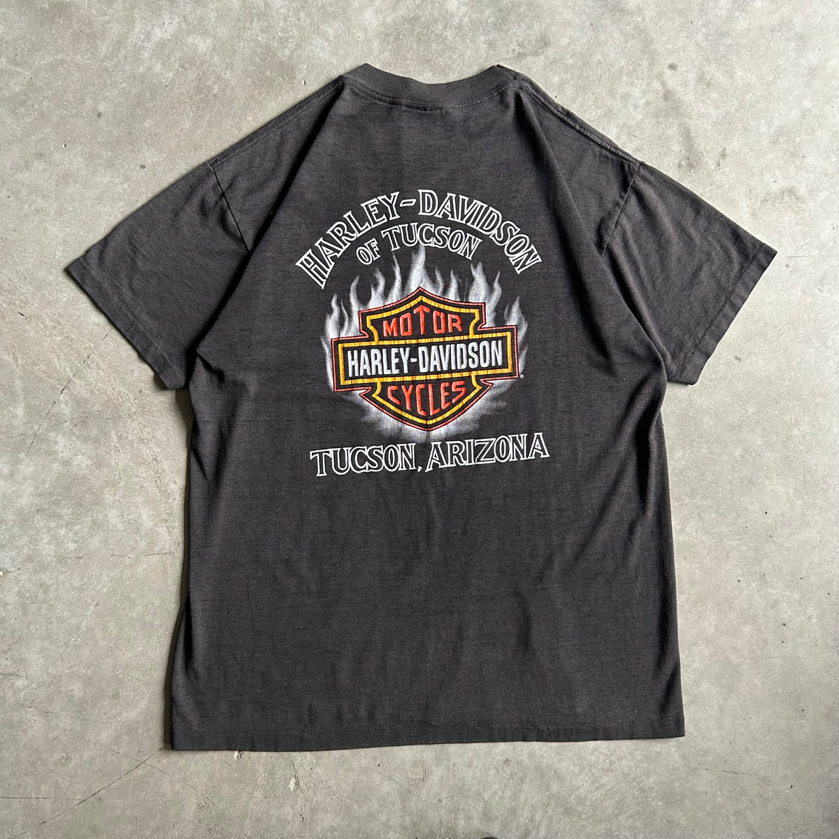 Vintage 3D Emblem Harley Davidson Galaxy Panther Flame Back T Shirt