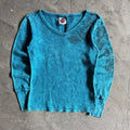 Women’s Y2K Harley Davidson Teal Tattoo Graphic Thermal w/Sleeve Hit