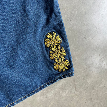Y2K Fuckin Awesome Triple Logo Embroidered Jorts
