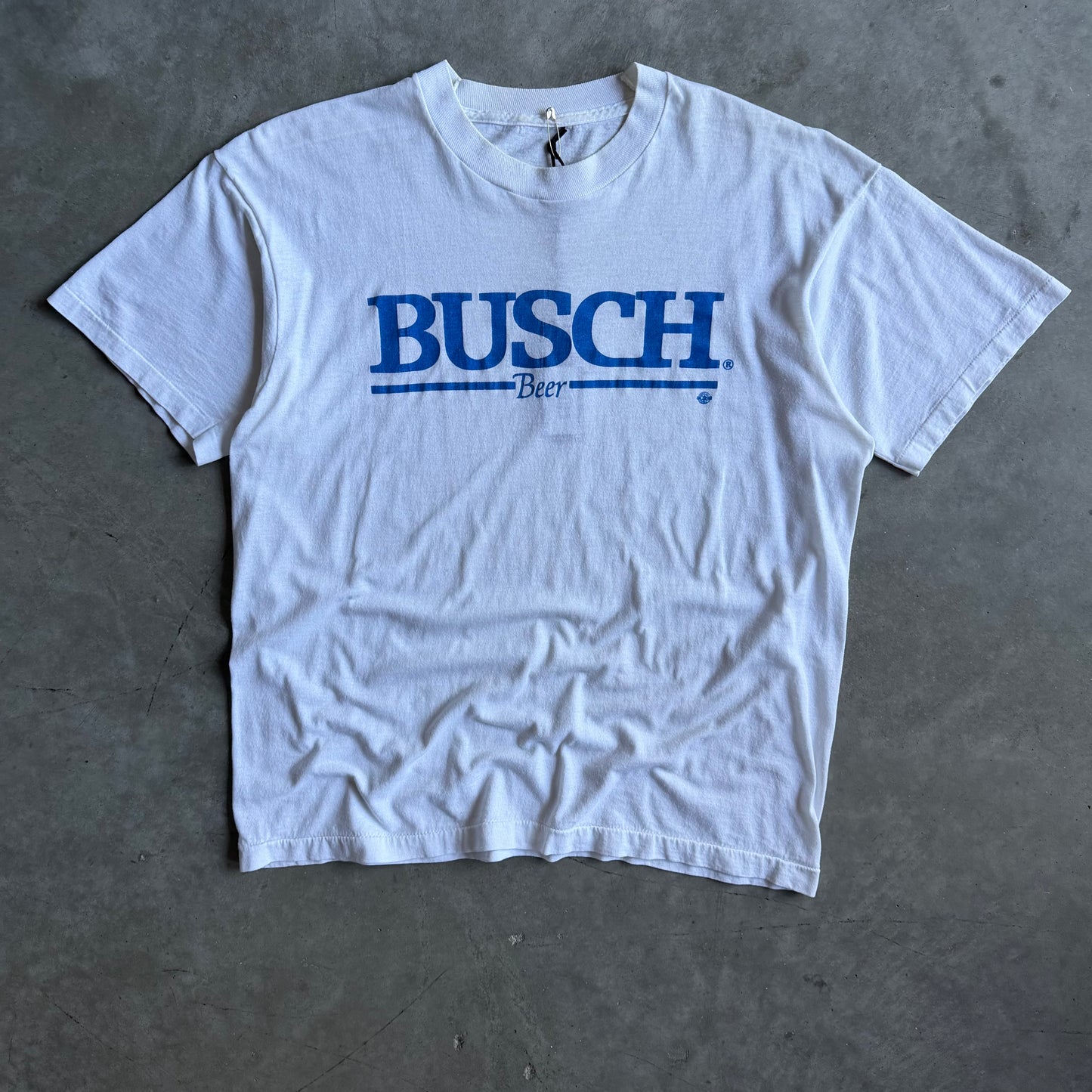 Vintage Busch Beer Spell Out Logo T Shirt