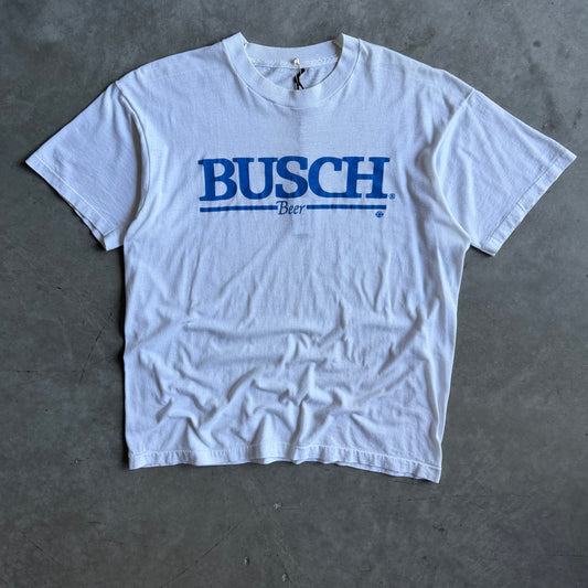 Vintage Busch Beer Spell Out Logo T Shirt