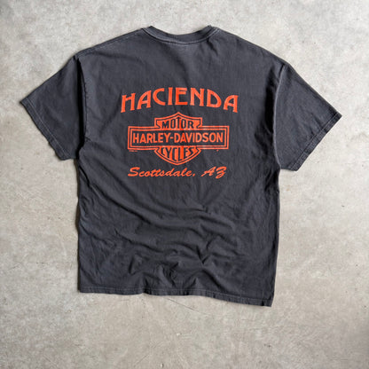 Vintage 90s Harley Davidson Flame Eagles Spell Out Arizona T Shirt