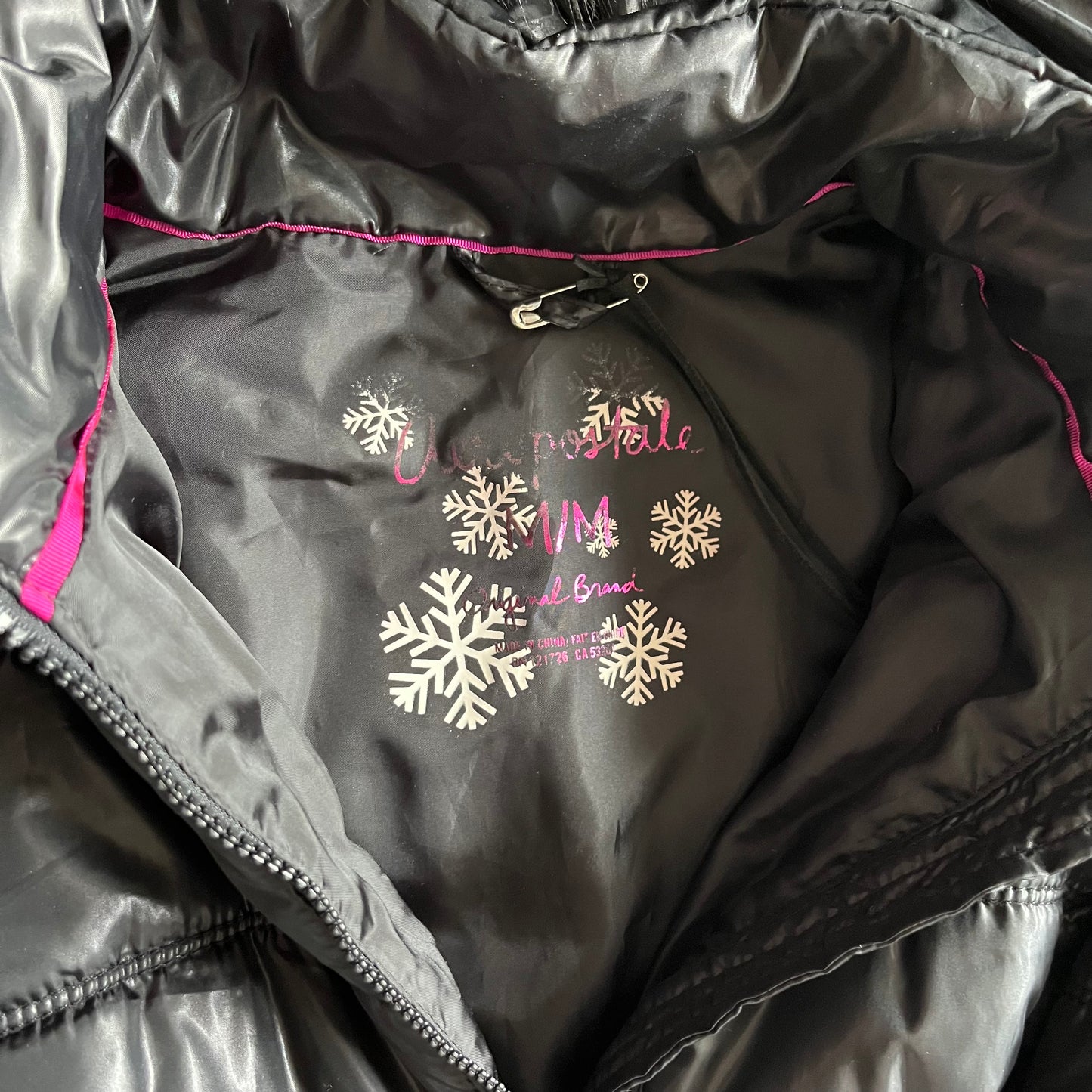 Women’s Y2K Aeropostale Black Puffer With Detachable Fur Hood