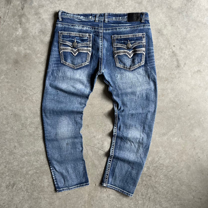 Y2K GS-115 Straight Leg Contrast Stitch Jeans