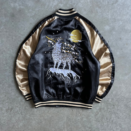 Satin Embroidered Wolf Sukajan Jacket