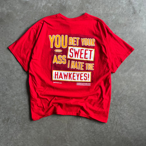 Y2K ‘You Bet Your Sweet… I Hate The Hawkeyes’ ISU Red Tee