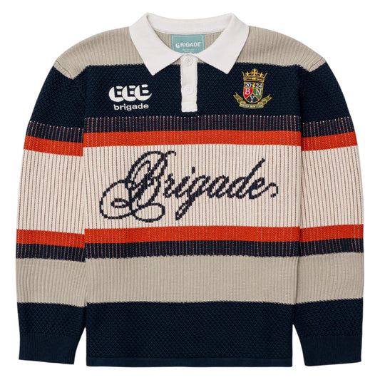 Brigade - Knitted Long Sleeve Rugby(Navy)