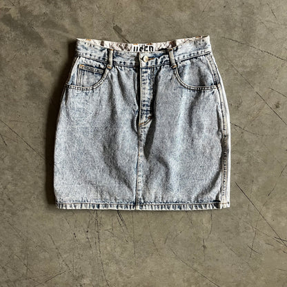Women’s Vintage Get Used Acid Wash Denim Mini Skirt