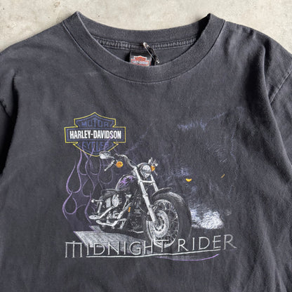Vintage Harley Davidson Night Rider Wolf Woodstock NY T Shirt