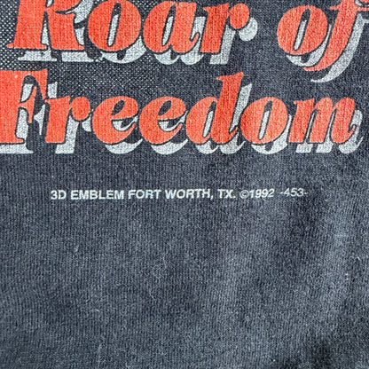 Vintage Harley Davidson 3D Emblem ‘Roar Of Freedom’ Black Panther T Shirt