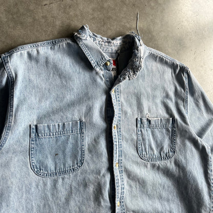 Vintage Marlboro Thrashed Denim Button Up Shirt