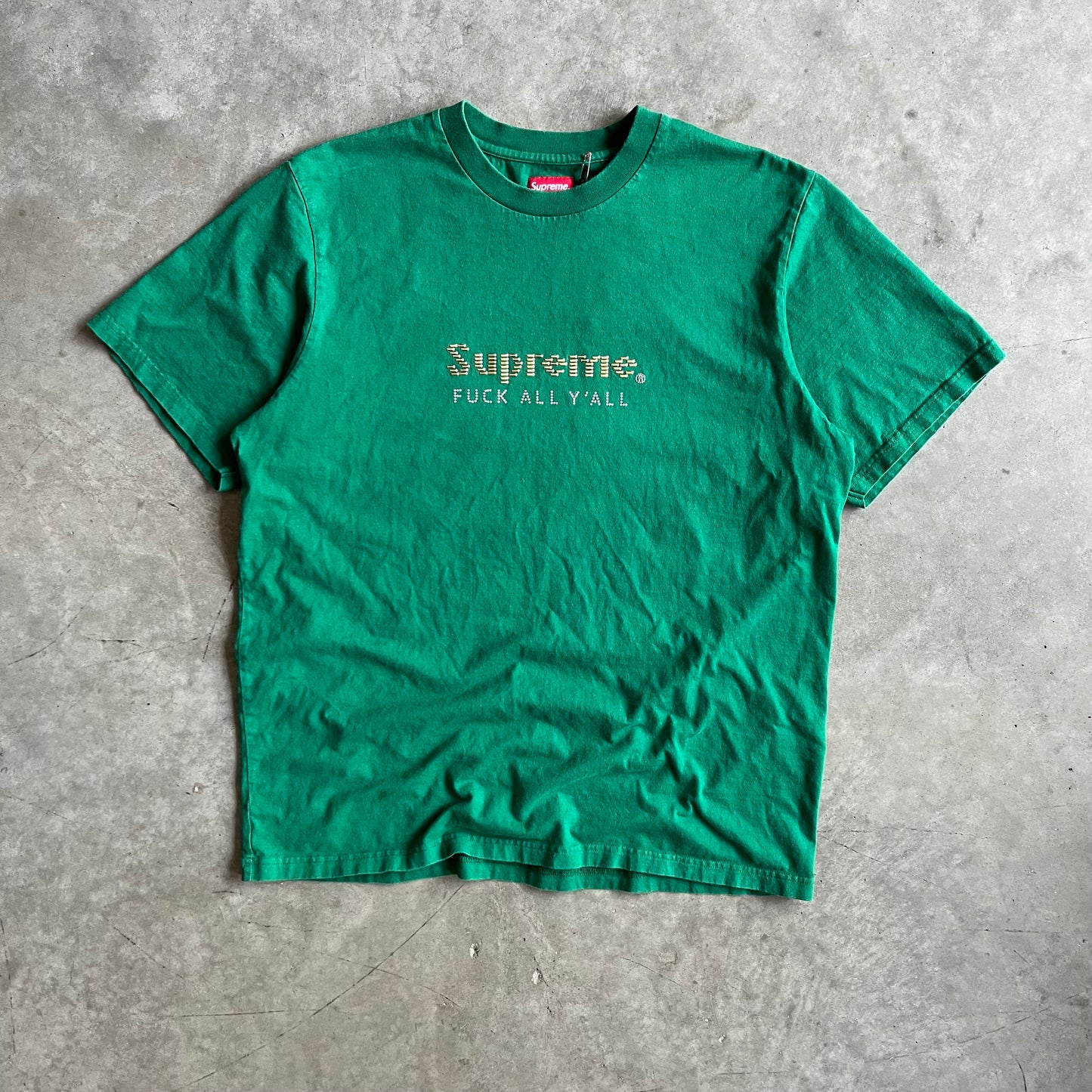 Supreme FW19 Gold Bars Tee - Green