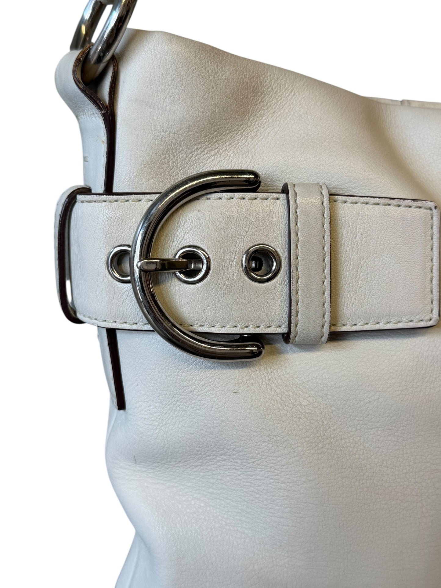 Coach Y2K White Leather Soho Buckle Bag