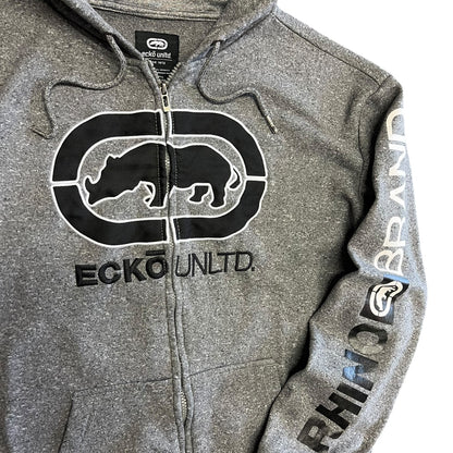 Y2K Ecko Unltd Heather Gray Zip Up Sweatshirt