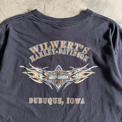 Vintage Harley Davidson Patina Brass Logo Tee