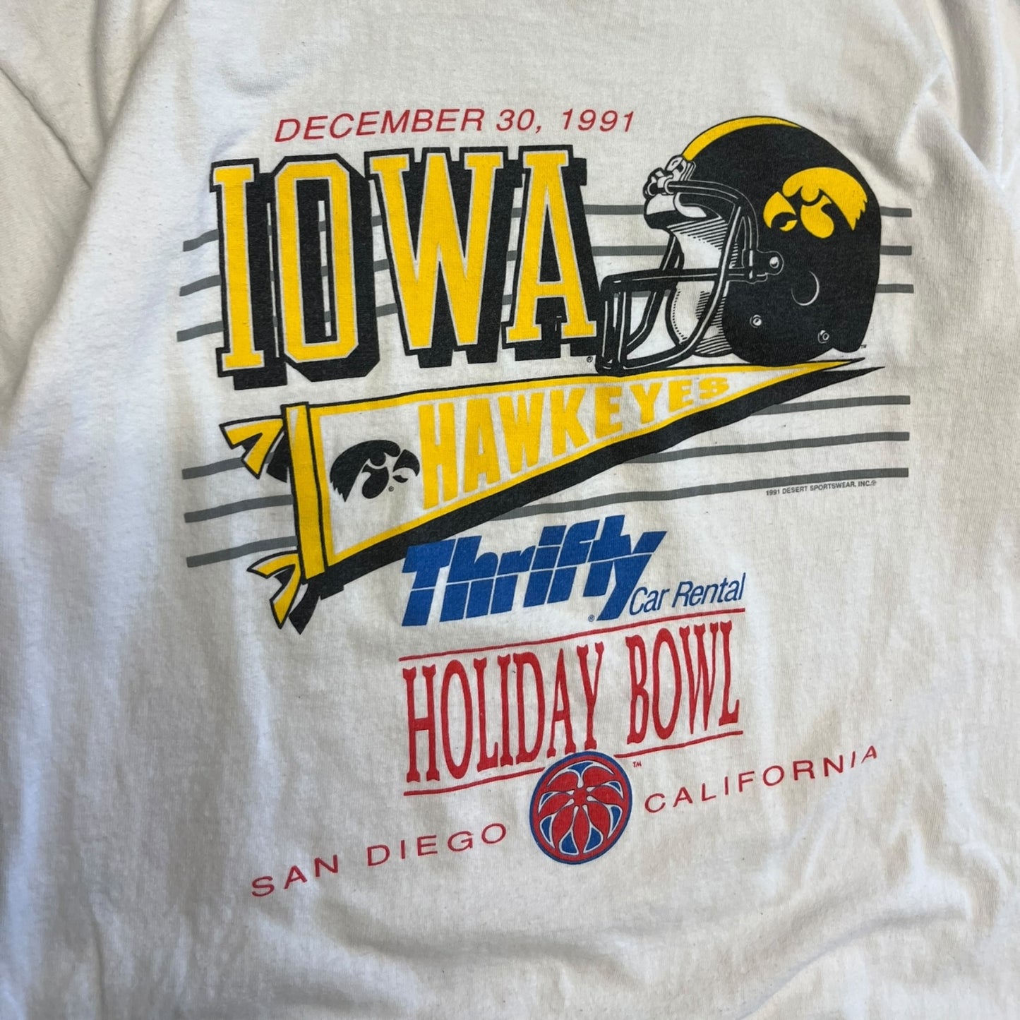 Vintage 1991 Iowa Hawkeyes Holiday Bowl Tee