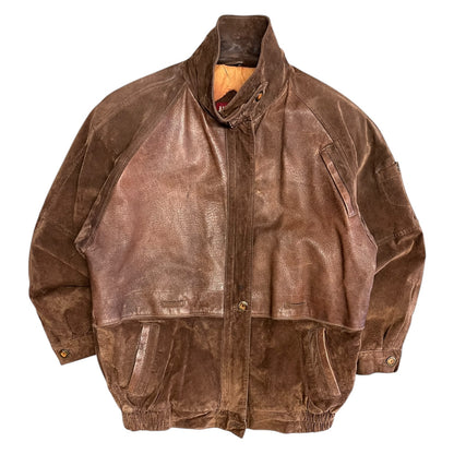 Vintage American Eagle Leather Nubuck Zip Up Jacket