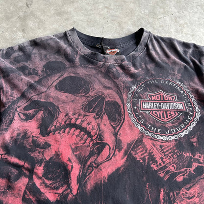 Y2K Harley Davidson Red Skull AOP T Shirt