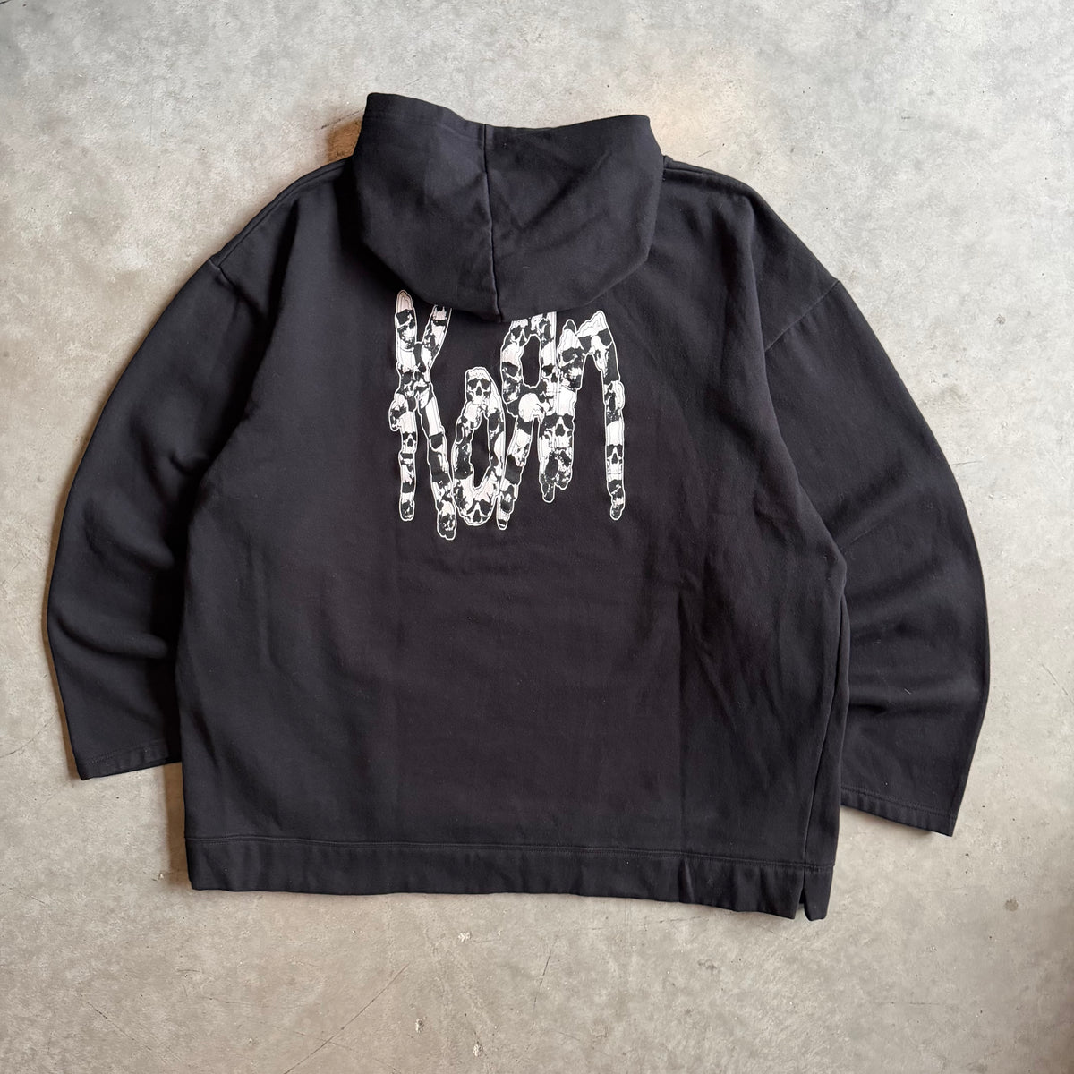 Vintage 2001 Giant Korn Glow In The Dark Skull Logo Hoodie