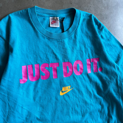 Y2K Nike “Just Do It” Teal Long Sleeve Graphic