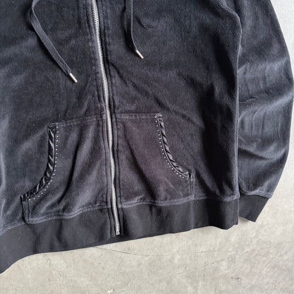 Y2K Women’s BCBG Black Velor Zip-Up