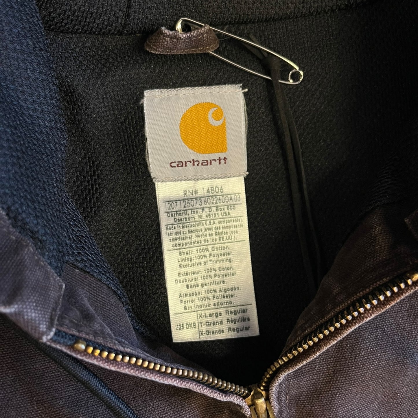 Carhartt ‘J25 DKB’ Dark Brown Thermal Lined Active Jacket