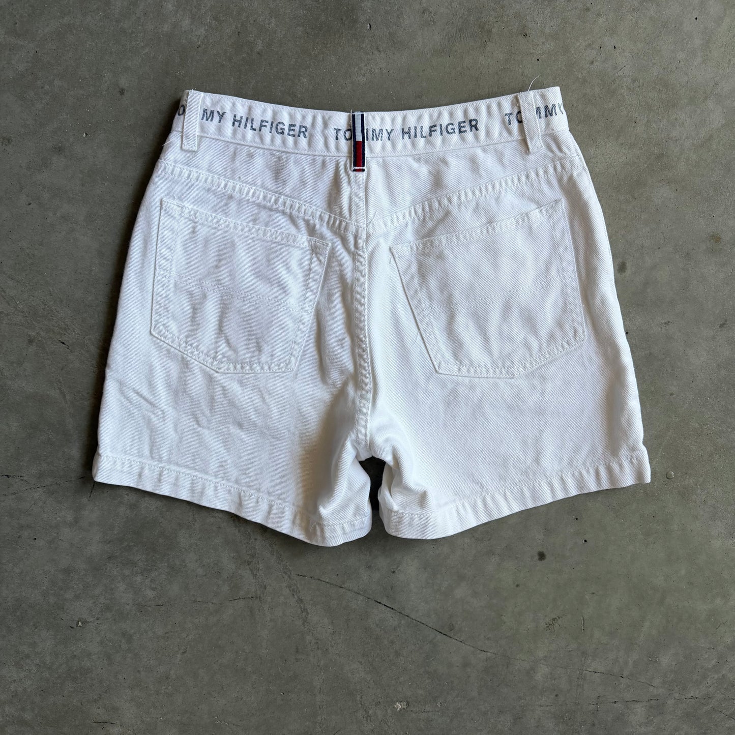 Y2K Women’s Tommy Hilfiger Waist Spell-Out White Jorts