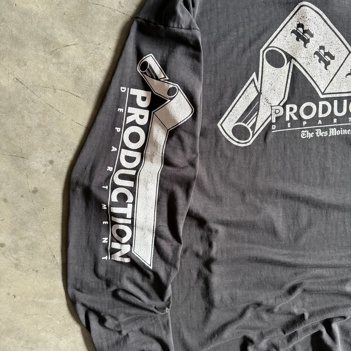 Vintage Des Moines Register Production Dept. Longsleeve