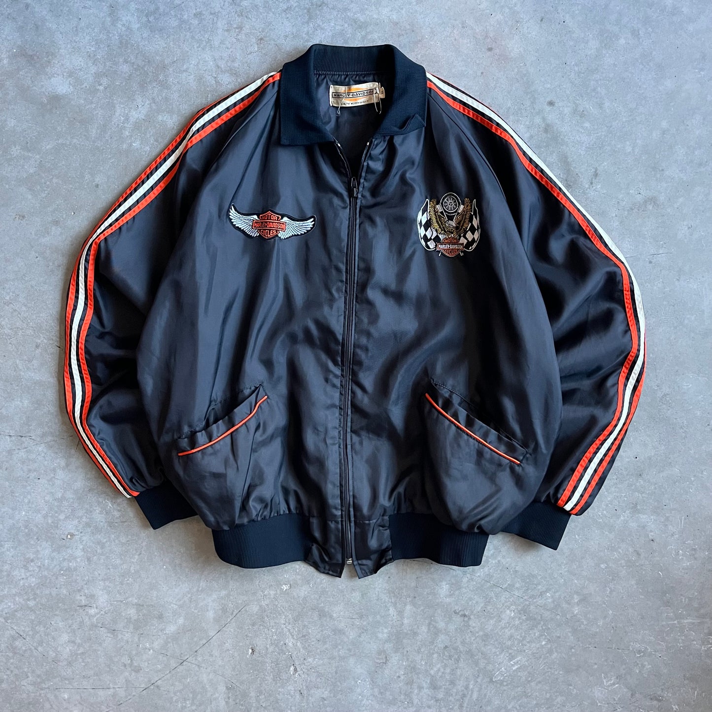 Vintage 70s Harley Davidson Nylon Jacket W/ Patches