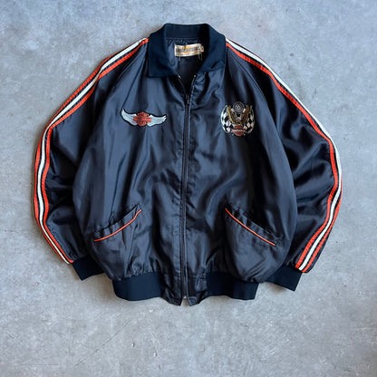 Vintage 70s Harley Davidson Nylon Jacket W/ Patches