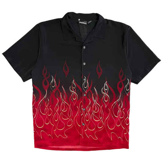 Y2K ODO Flame Button Up Shirt