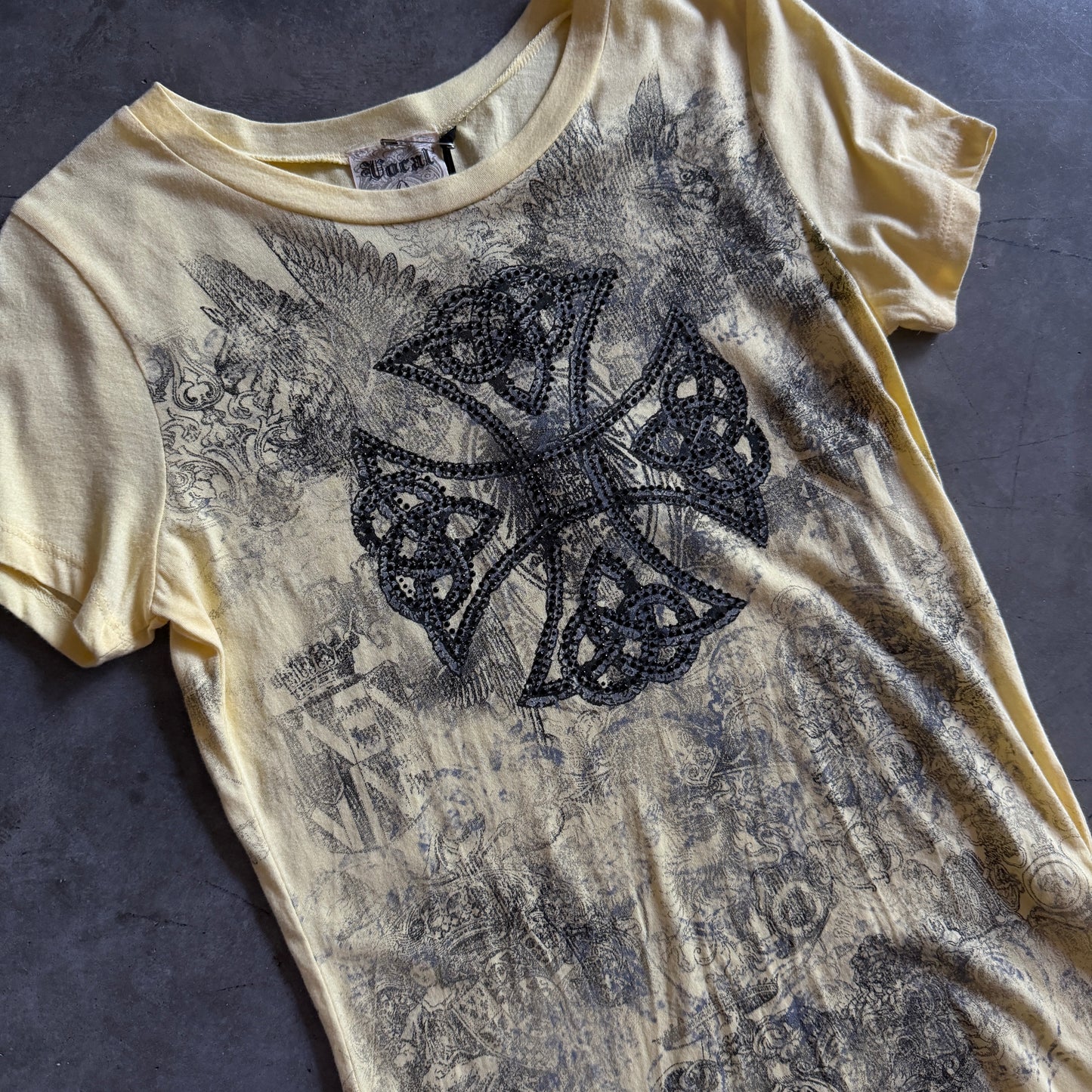 Y2K Vocal Yellow Tattoo Grunge Tee