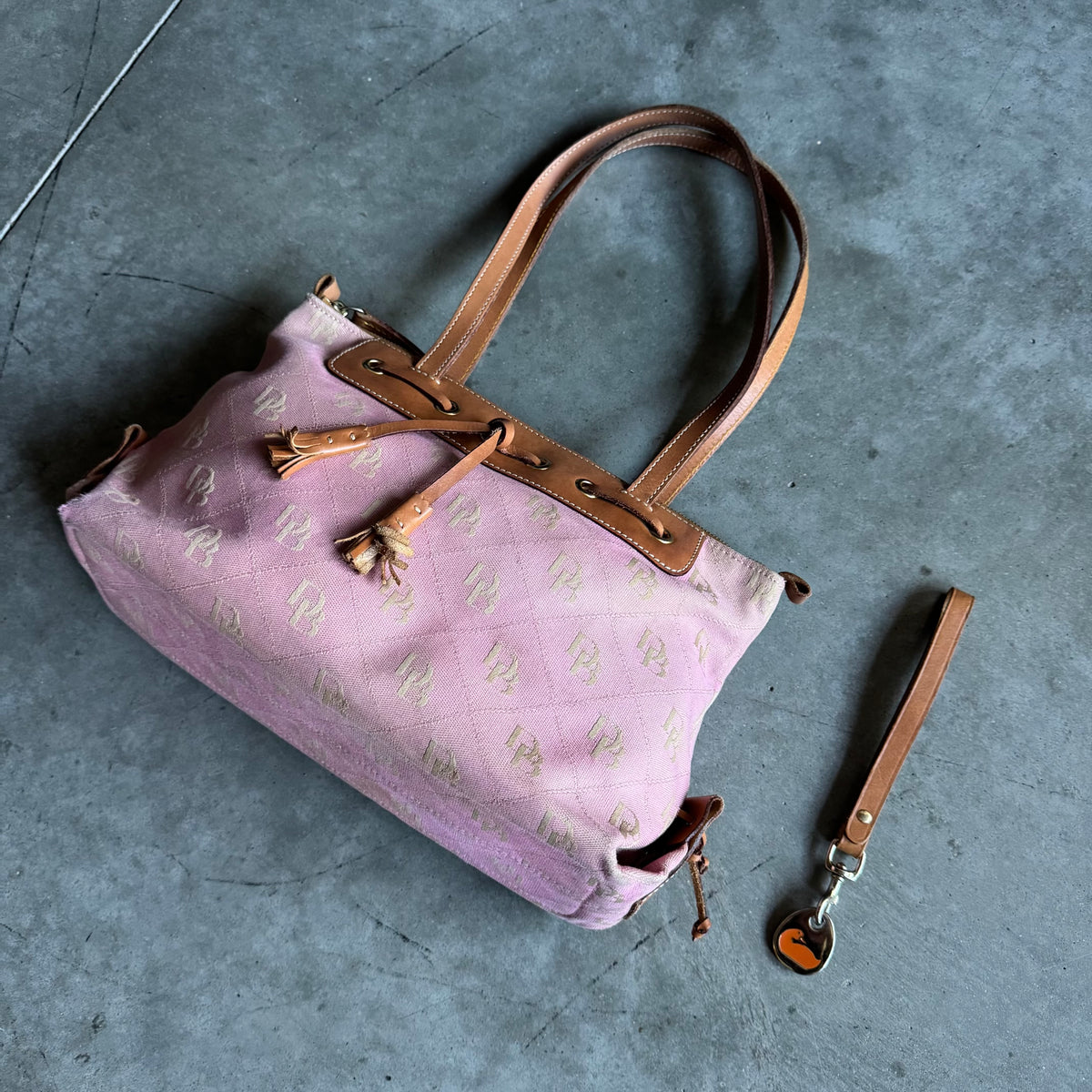 Y2K Dooney & Bourke Pink Monogram Shoulder Bag